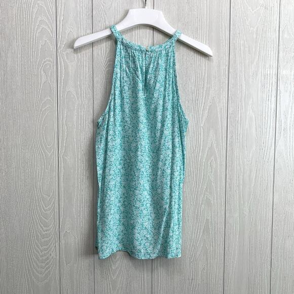 LOFT Turquoise Floral Tank Blouse Small NWT - Picture 4 of 5